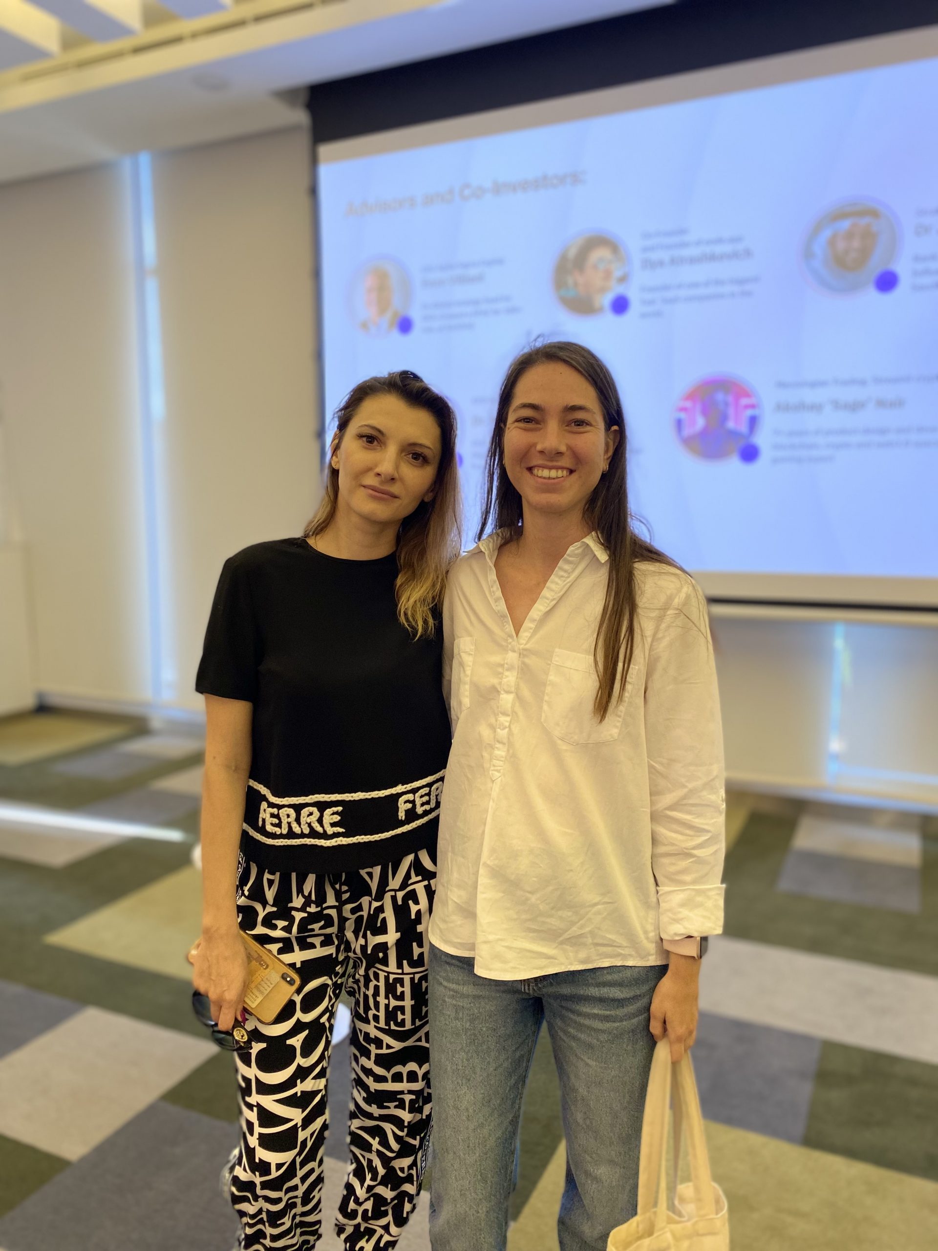 Olga Nayda CEO Glocal was at Global Pitch Day UAE at in5 Tech with Sofia Kostiunina CEO & Founder of SpeakLab & Presscale Business